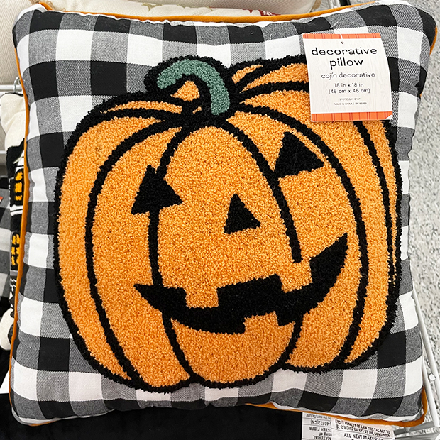 Embroidered jack-o-lantern pillow from dd's discounts.