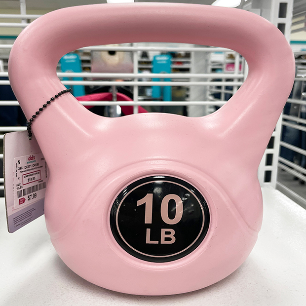 Pink kettle bell from a dd's discounts